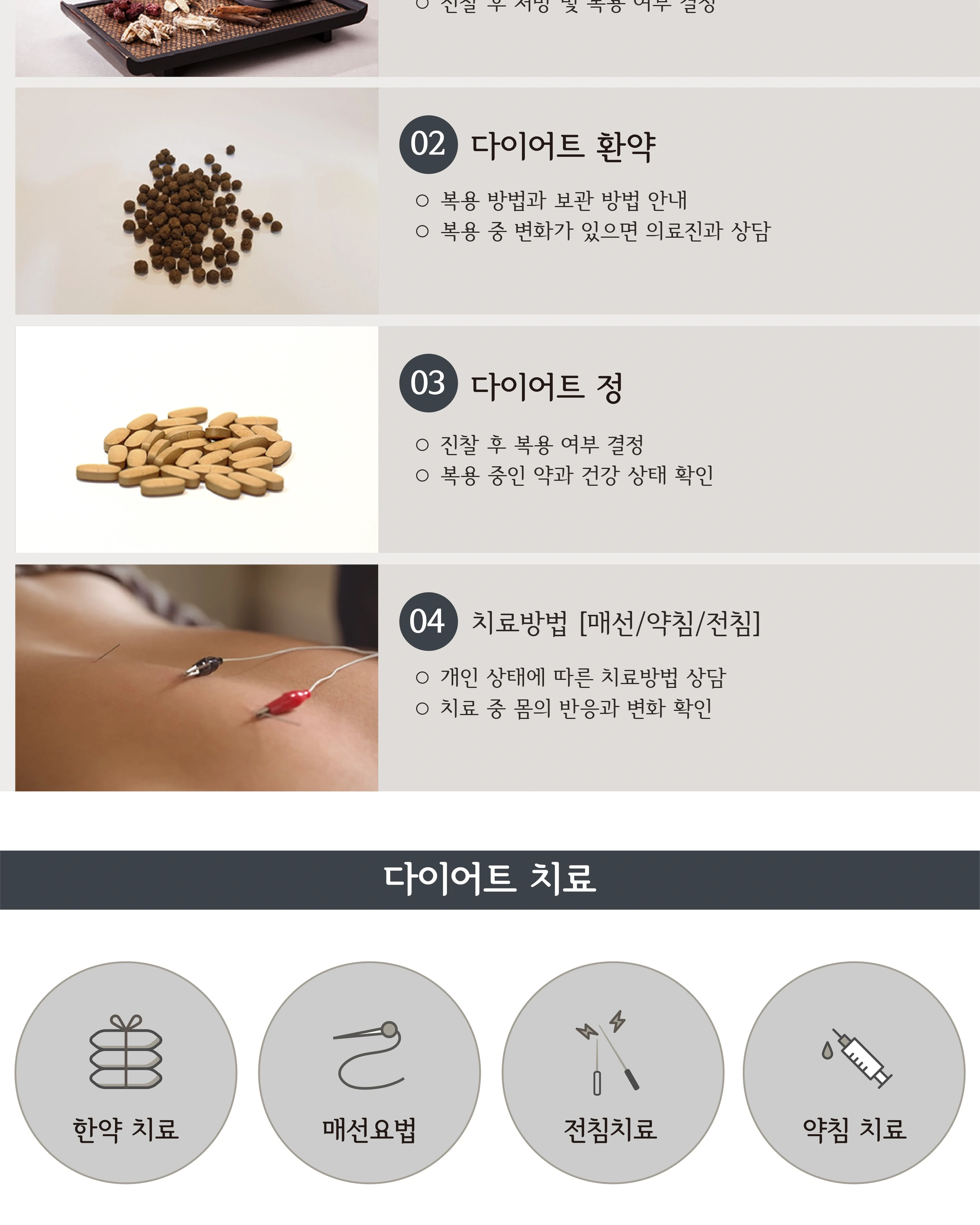 탕약·환약·정제 복용 상담과 매선·약침·전침 안내